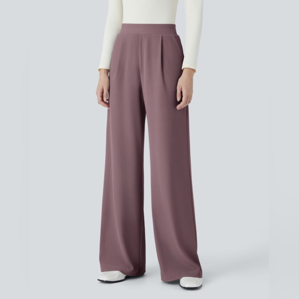 HALARA Wide Leg Pants in Mauve